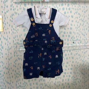 Little Lad navy jumper / overalls and matching polo